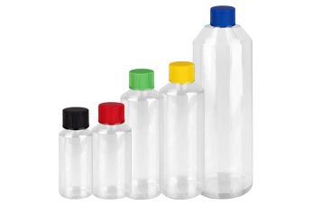 Čiré válcové lahvičky se uzávěrem